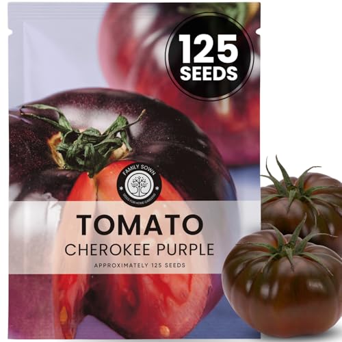 Cherokee Purple Tomato 125 Premium Seeds for Planting Rich Juicy Historic Heirloom for the 2026 Season 600 Milligram Pouch