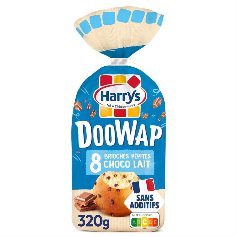 Délice moelleux HARRYS : Doowap brioches pur beurre, pépites de chocolat au lait x8 - 320g Petit déjeuner gourmand sans additifs Catégorie - Le Lot De 4