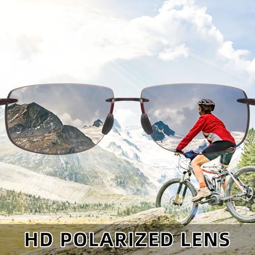 JIM HALO Sport Sunglasses for Men Women TR90 Rimless Frame for Running Fishing Cycling Driving3