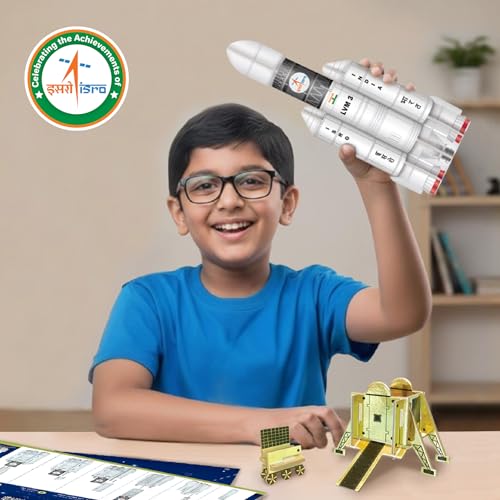 Image of Imagimake Mapology Chandrayaan | ISRO Rocket Model & Satellite | Astronaut Toy | Educational Toys for Kids 5+Years | 3D Puzzles | Gifts for 5 Year Old Boy & Girl| Multicolour