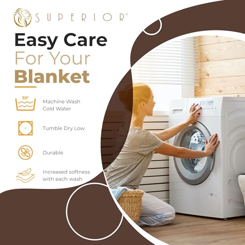 Superior Waffle Weave Cotton Blanket, Perfect for Bedroom, Living Room, Couch, Picnics, Travel, Beach, or Camping, Comfy Blanket, Bedroom Decor, Essentials, Honeycomb Knit, King Size, Chocolate by SUPERIOR - Image 6