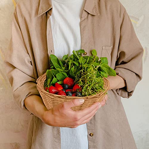 Ndswkr N-PLASTICBASKET-16PC-7INC 16 Pack Wicker Bread Serving Baskets thumb #5