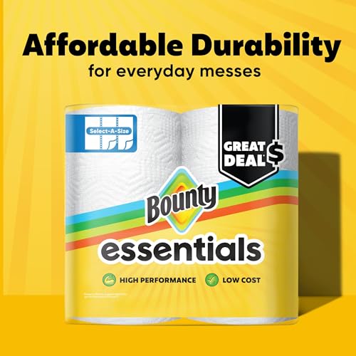 bounty essentials select-a-size paper towels white 2 triple rolls  6 regular rolls packaging may vary