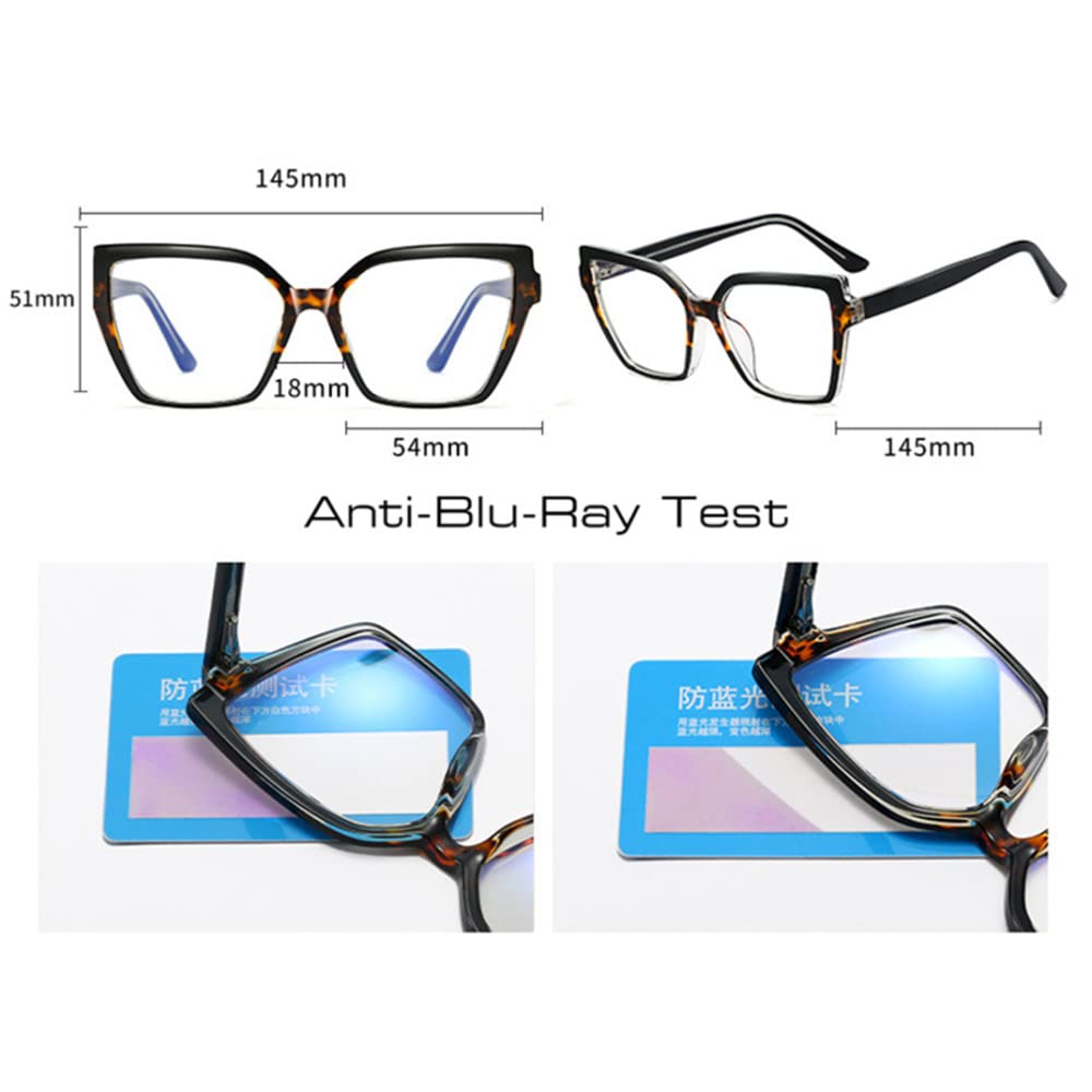 Montatura per occhiali Cat Eye Donna Montatura trasparente anti luce blu Montatura leopardata ottica da uomo