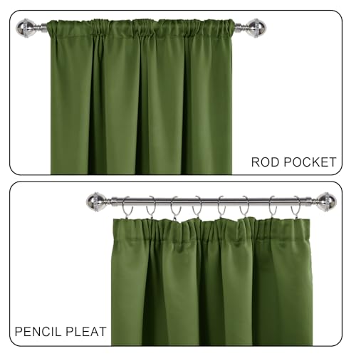 JIUZHEN Curtains with Ruffle Tape, Blackout Curtains, Opaque Curtains, Living Room Curtains, Bedroom, Thermal Curtain - Image 2