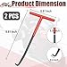 2 PCS Exhaust Spring Puller Tool, Motorcycle Exhaust Spring Hook, T Shaped Handle Spring Removal Tool with Rubber Coating, Snowmobile Accessories for Motorcycle Dirt Bike (Red and Black)