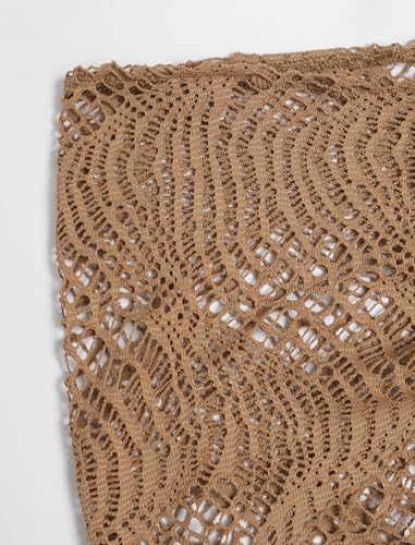 Image of ZAFUL Sarong Coverups for Women Beach Vacation Fishnet See Thru Tie Side Bathing Suit Cover Up Mini Skirt