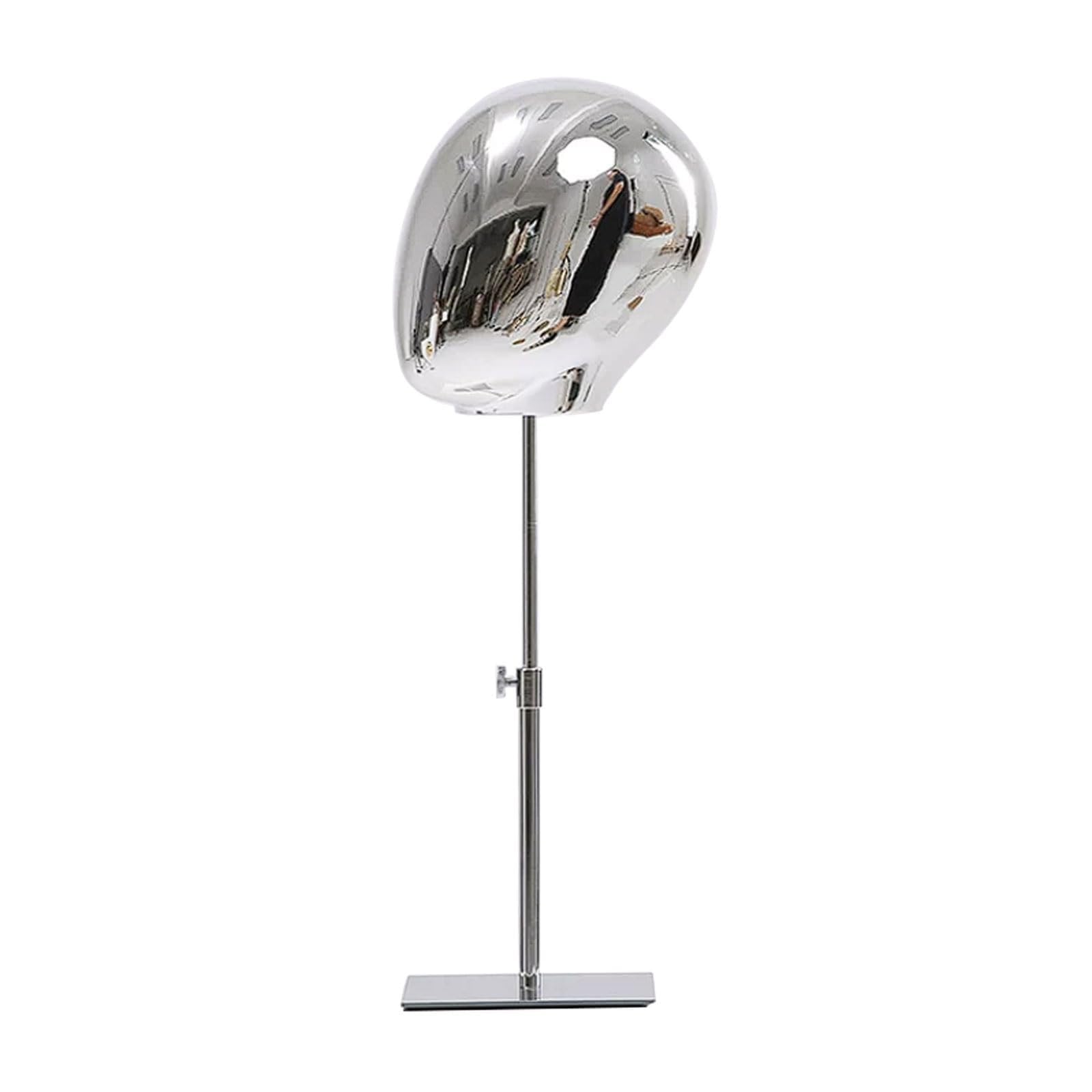 WxuuLTGJR Mannequin Jewelry Display Stand Metal Hat Tower Organizer Rack Square Base Jewelry Easel Holder Adjustable Height Design(Silver)
