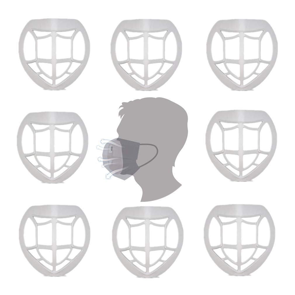 Ulalaza 9Pcs Soporte de máscara 3D Protección de lápiz Labial Máscara Facial Marco de Soporte Interno Más Espacio para una respiración cómoda