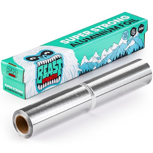 BEAST Super Strong Kitchen Foil Made from 100% Recycled Aluminium Extra Long 50 m x 30 cm