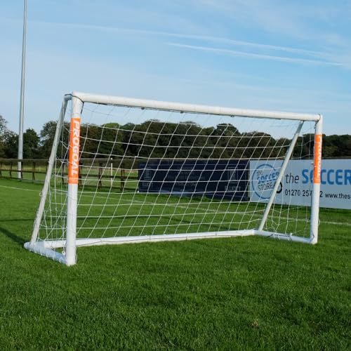 Progoal 6ft x 4ft Match Football Goals with nets All weather 70mm Reinforced uPVC Goalposts with locking system for Garden Training and Game play.