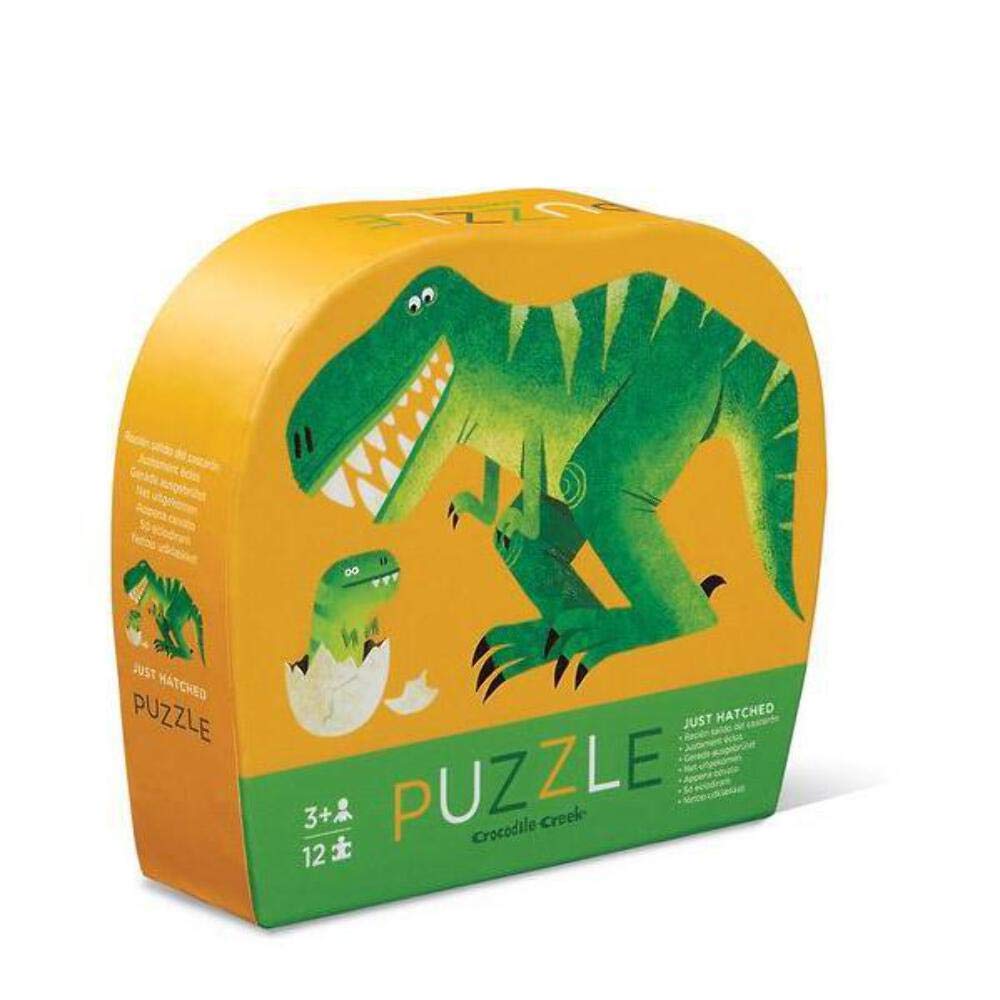Crocodile Creek Mini Floor Puzzle - Just Hatched - 12 Large Jigsaw Pieces - for Kids Ages 2 Years and up - Heavy-Duty Box for Storage - Finished Puzzle is 9” x 12”