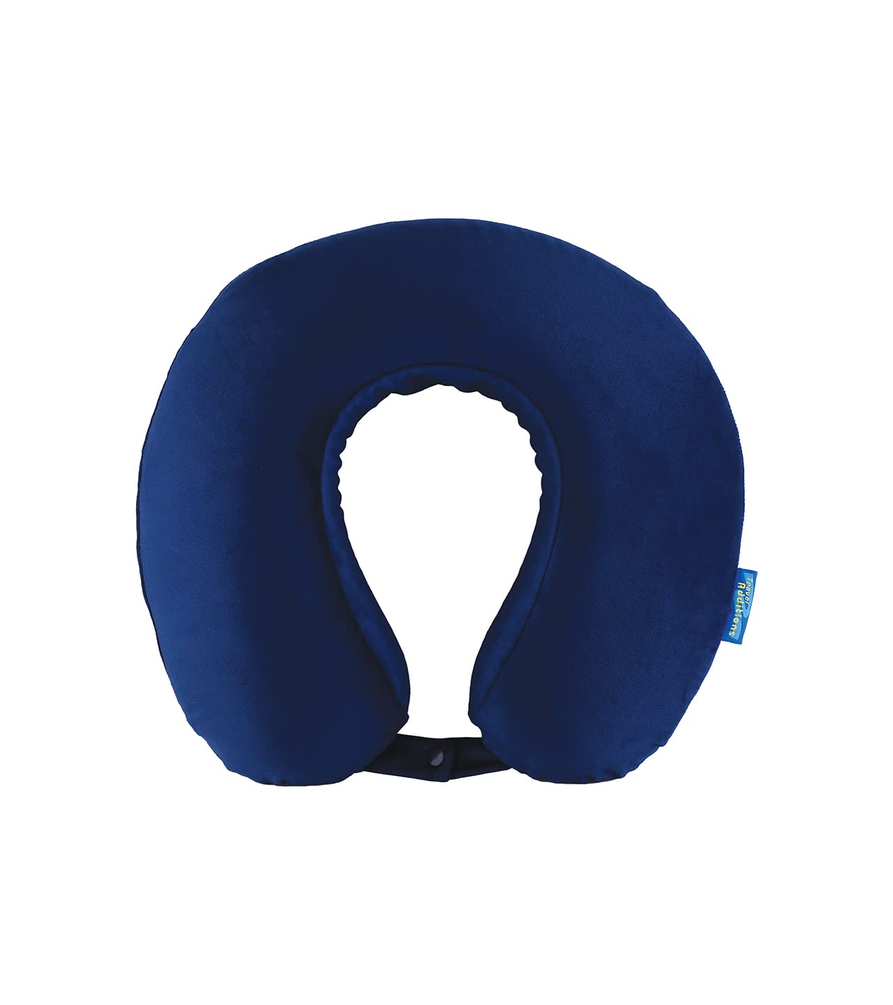 Travel Addition Velvet Memory Foam Neck Travel Pillow Multipurpose, Comfortable Travel Pillow Great for Long Road Trips and Flights (Blue)-image-4