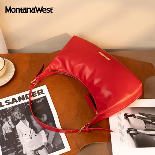 Image of Montana West MEDIUM Shoulder Purses for Women Crescent Hobo Bags Trendy Purses
