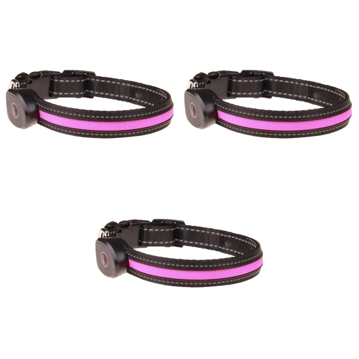 POPETPOP 3 Pezzi Collare Luminoso Per Cani Led Ricaricabile Collana Lampeggiante Per Cani Con Visione Notturna Collare Circolare Taglia L