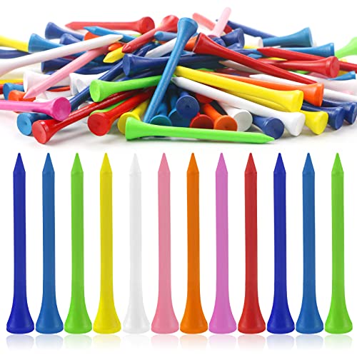 Heatoe 200 Pieces Wooden Golf Tees, Professional Solid Wood Tees, Mixed - Color Wooden Tees, 2-3/4inch