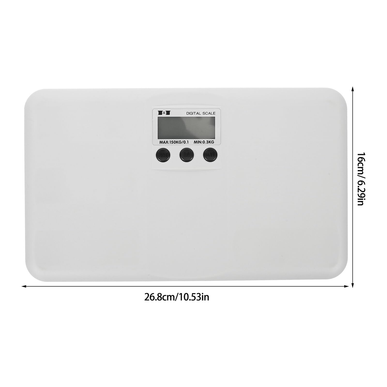 Toddmomy Balance Électronique Numérique Conversion D’unités Capacité 150kg Affichage Digital Design Plat en Plastique Blanc pour Bébé et Animaux de Compagnie pour Usage Domestique