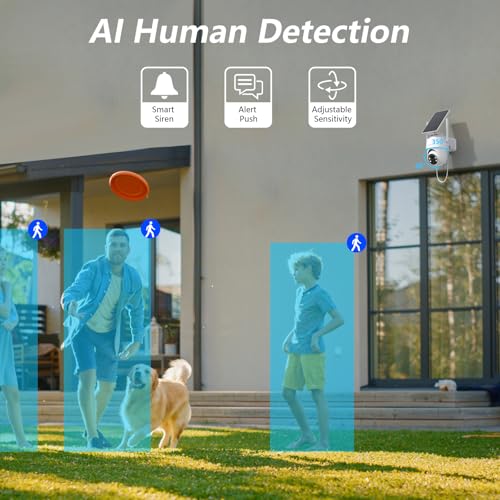 GALAYOU Cámara Vigilancia WiFi Exterior Solar - 2K Cámaras de Vigilancia sin Cable con Batería, Visión Nocturna en Color, Sirena, Sensor de Movimiento PIR, Audio Bidireccional, IP65, R1 - imagen 5