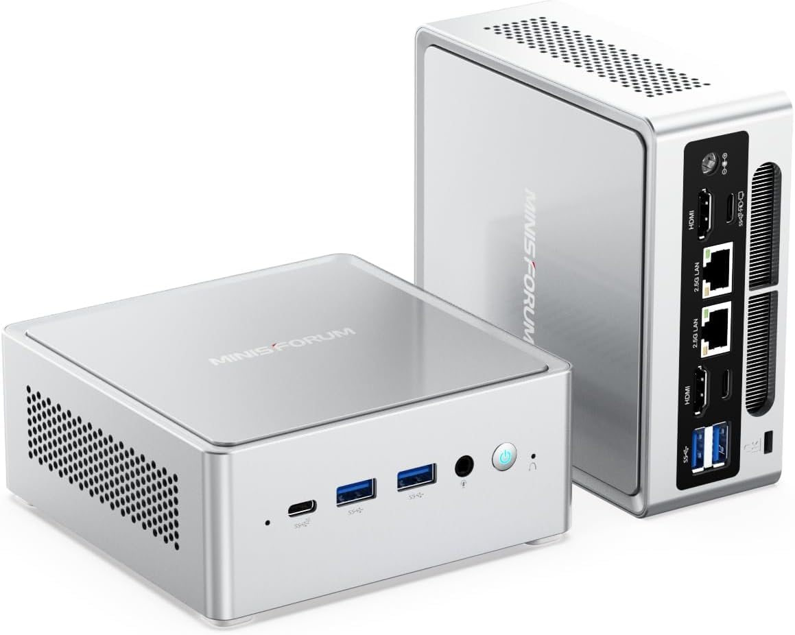 MINISFORUM Mini PC NAB9S, procesador Intel Core i9-13900HK 14C/20T hasta 5,4 GHz, 2X HDMI / 2X USB-C, 32 GB DDR4 + 1 TB SSD, 2,5G RJ45 LAN x 2, Wifi6E&BT5.2, Intel Iris Xe Graphics Mini Computer