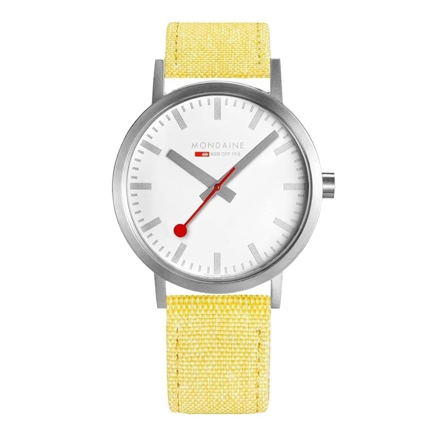 MONDAINE スイス鉄道公式時計 ホワイト スイス国鉄公式時計から四つの新作】駅の時計に搭載されている