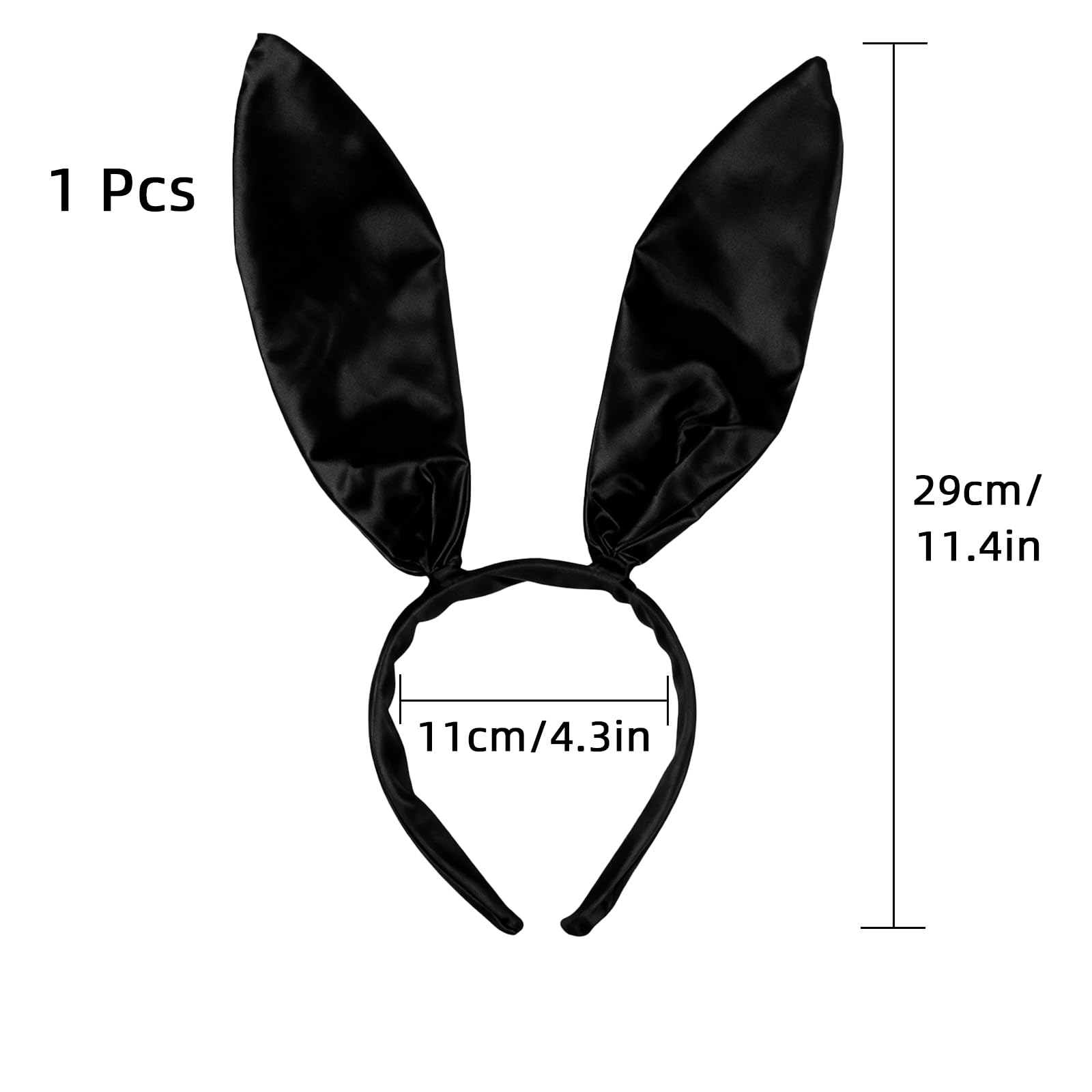 Cfcyhla Black Rabbit Ears Hare Bunny Headband Fancy Dress Costume Accessory rabbit,headband,bunny ears - Image 2