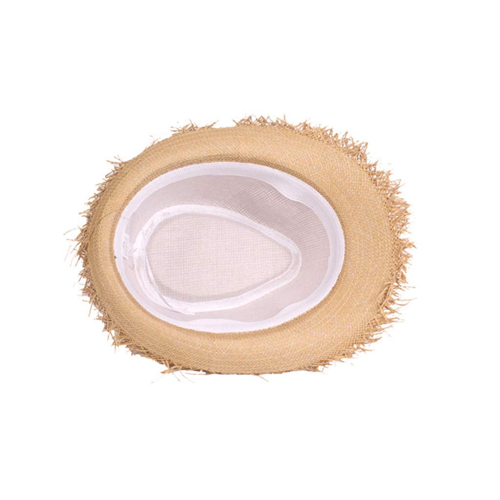 Sombrero de paja para jardinero unisex de verano para hombre y mujer, trenzado y deshilachado, cómodo gorro de viaje hawaiano, ideal para las vacaciones en la playa, jardín o fiestas de