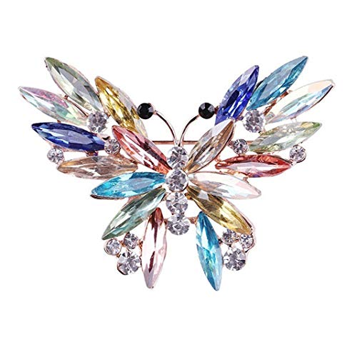 Sperrins Butterfly Brooch Pin Rhinestones- Crystal Cute Colorful Corsages Scarf Clips Brooches For Women Girls