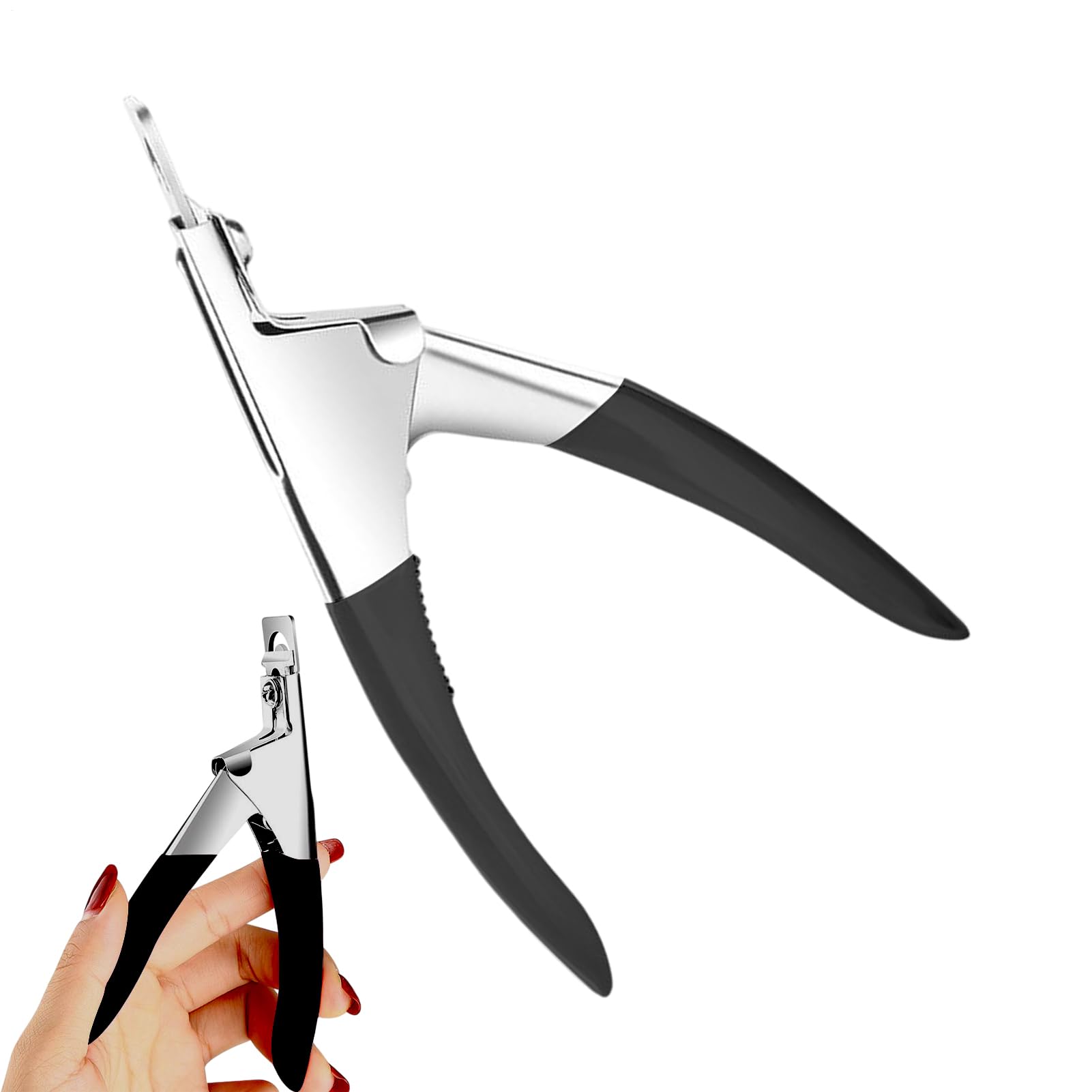 Clipper a punta 'unghia, taglierina delle unghie, fetta finte per unghie, tipo U Tabelle acriliche Cutter in acciaio inossidabile Fingernail Trimmer Manicure Tool per salone di bellezza