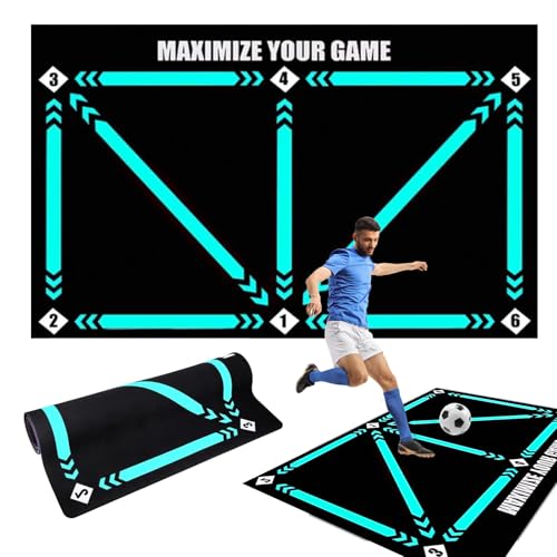 Yizemay Alfombrilla de entrenamiento de fútbol, equipo de entrenamiento de fútbol, regalo perfecto para niños, equipo de entrenamiento de agilidad de fútbol antideslizante, alfombrilla de fútbol para