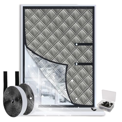 Isolierte Fensterabdeckung verstellbar 150x200cm 3 verstärkte Wärme- und Schalldämmung Winter-Fenster-Kits für alle Fenstertypen geeignet für Zimmer Dachboden Isolier
