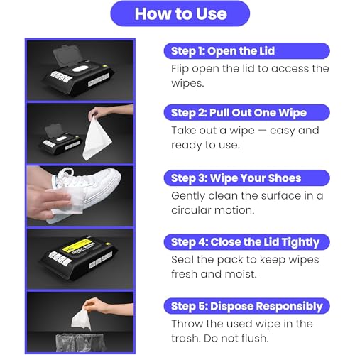 Image of Extempore Shoe wipes Total 160 Pcs Sneakers Cleaning Quick Wipes Removing Dirt and Stains with Disposable Shoe Wipe