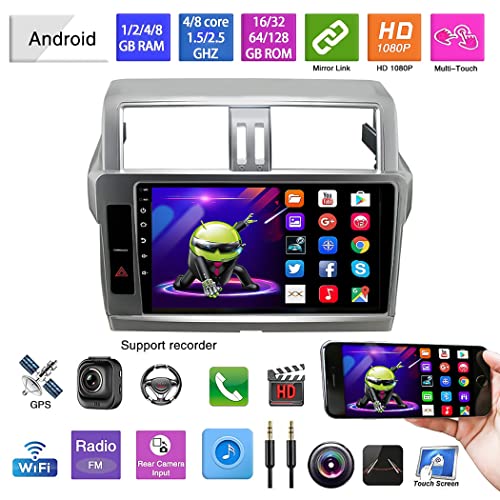 Android 11 Autoradio Navigation Navigation Stéréo Player Multimedia GPS Radio IPS 2.5d 9"Screen Tactile, avec Carplay, Adapté à Toyota Prado 2014-2017(Size:8core 2.5Ghz 4G+WiFi 8+128G) - Image 3