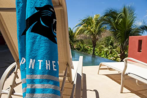 Image of Northwest NFL Carolina Panthers Unisex-Adult Beach Towel, 30 inch x 60 inch, Stripes
