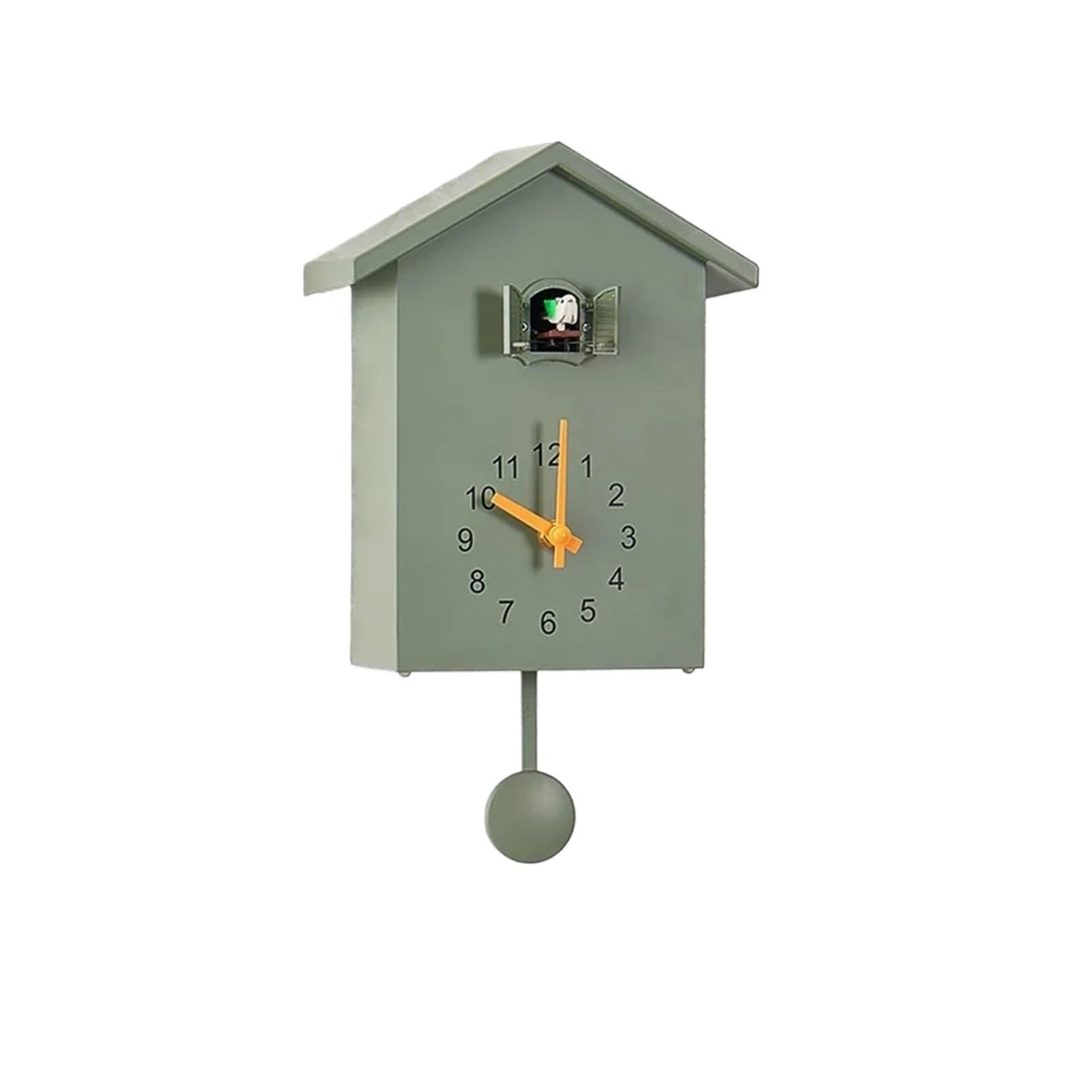 GOXQIT 1 Pcs Interior Wall Clock Cuckoo Time Clocks Room Decorations Digital Hourly Aesthetic Design Noiseless Timepiece For Living Room(Green)