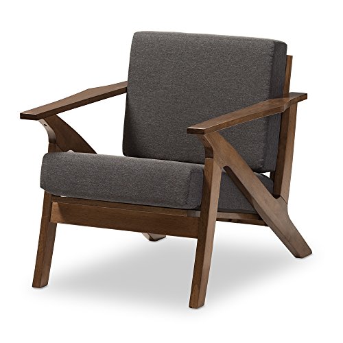 Sillón lounge moderno madera gris marrón miniatura 1