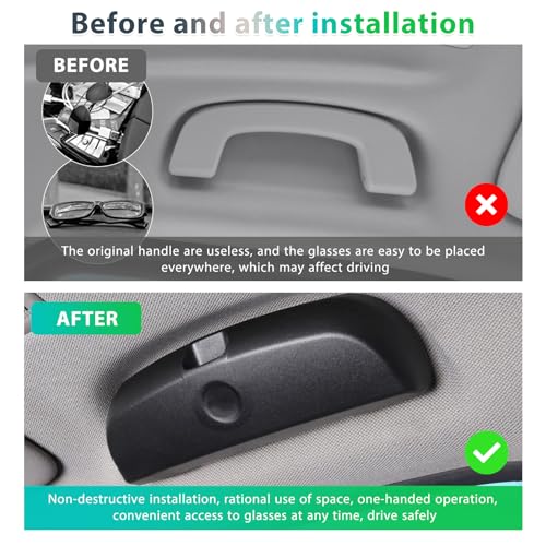 GAFAT Sonnenbrillenhalter Brillenetui Kompatibel mit BM-W X1 X3 X5 X7 1er 3er 5er 7er 2010-2025 2026, Innenraum Organizer für X1 U11/ X3 G45/ 1er F70/ 3er G20 Zubehör (Schwarz)