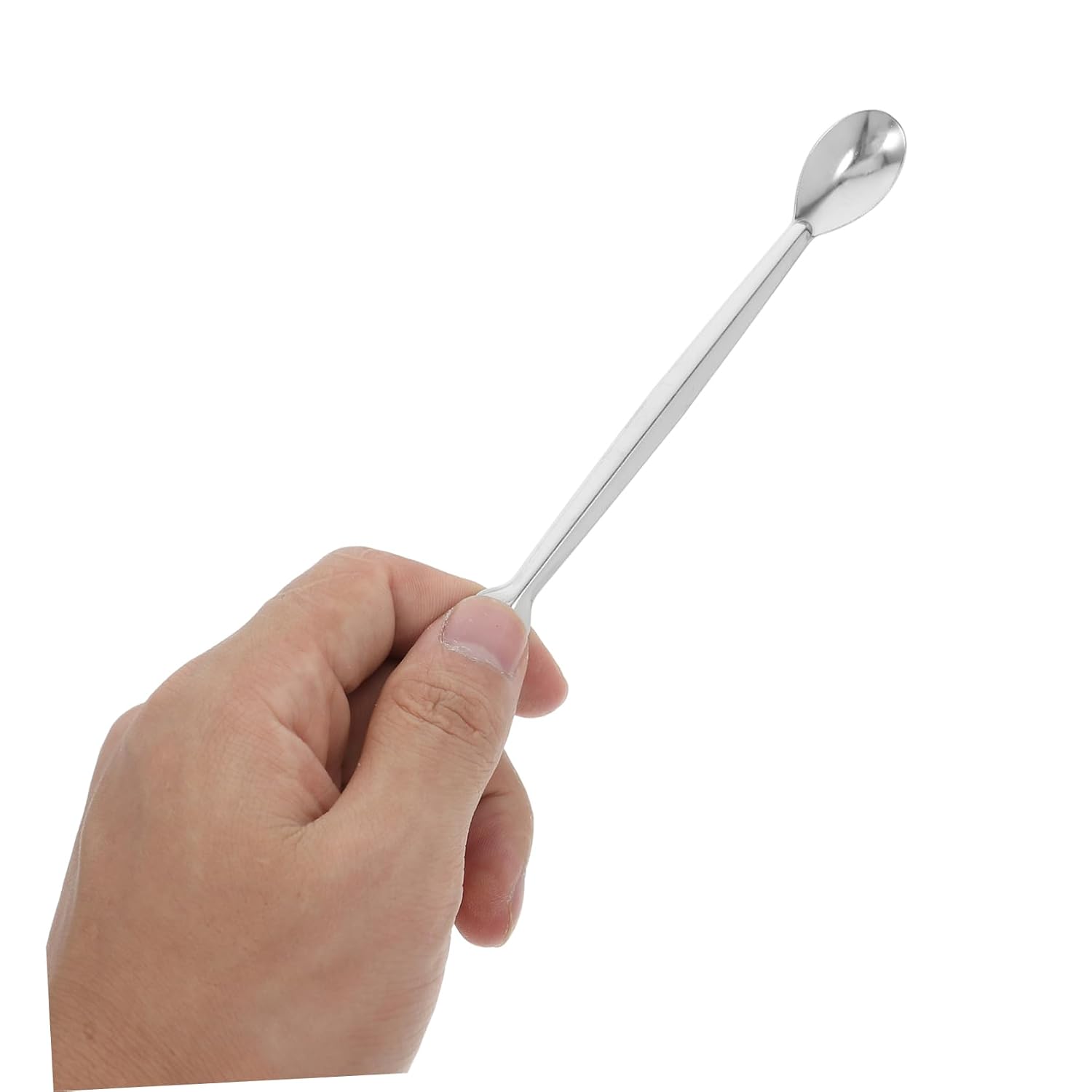 10pcs Micro Measuring Spoons Stainless Steel Lab Stir Square Spatula for Dispensing and Sampling