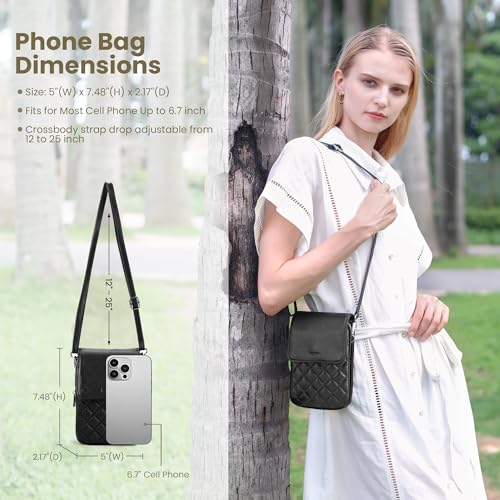 Image of befen Genuine Leather Crossbody Bags for Women, Cell Phone Cross body Purse Bag with RFID Blocking Card Slots