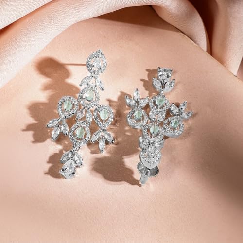 Image of Rubans Necklace Set American Diamond Zirconia Studded Traditional Jewellery Gift for Women & Girls