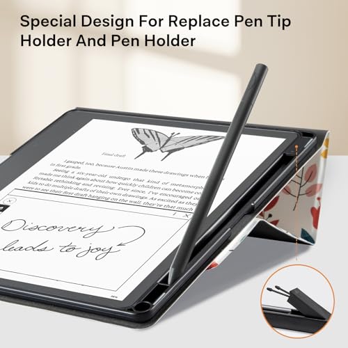 Image of CoBak Case for Tablet Reader - All New PU Leather Cover with Auto Sleep Wake Feature for Tablet Reader 10.2 inch 2022 & 2024 Released with Pen Holder (not Compatible with Remarkable),Floral Sea