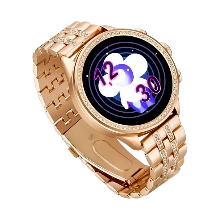 RAS N JAS® Gen 9 Diamond Strap Smartwatch for Women HD Display, Bluetooth Calling, 2 Straps, Social App Notifications, On/Off Logo, Stylish Fitness Watch (1 Set)