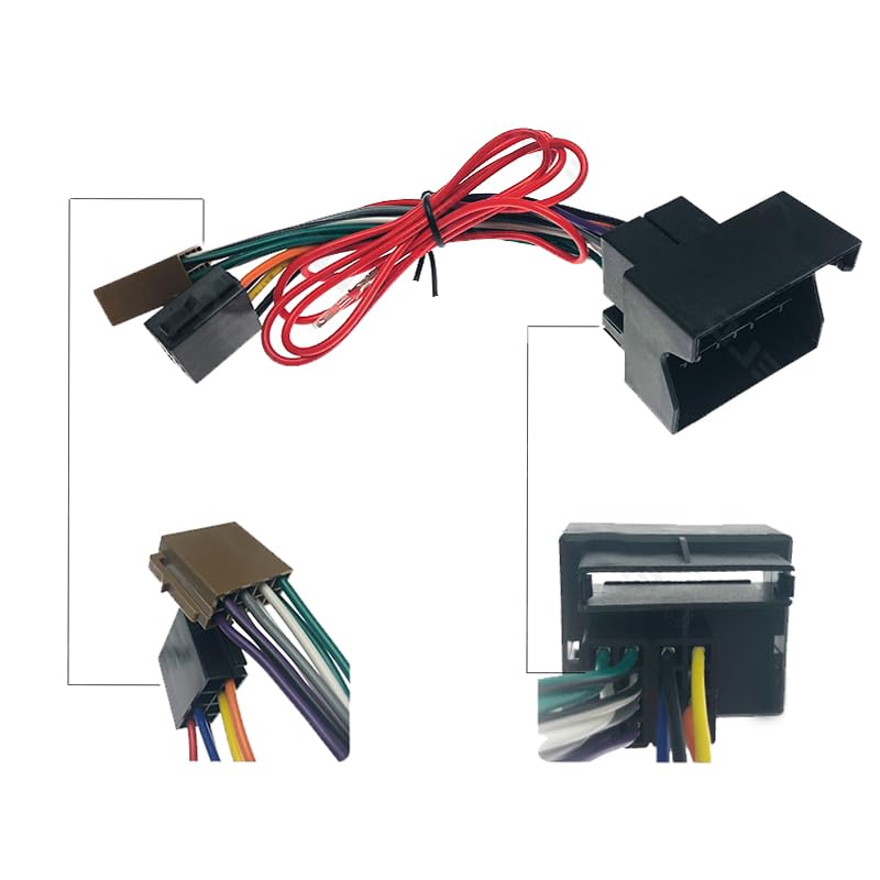 Car Stereo for Audio ISO Wiring Harness Cable Radio Antenna Wire Adapter - (A, Color Name: Black)