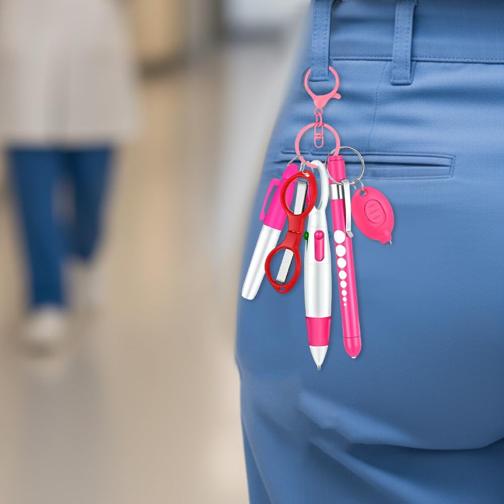 Długopis, 6 w 1, wielofunkcyjny zestaw długopisów dla pielęgniarek, zwijany zestaw długopisów dla pielęgniarek, latarki, breloczków do kluczy, długopisów, akcesoriów do narzędzi