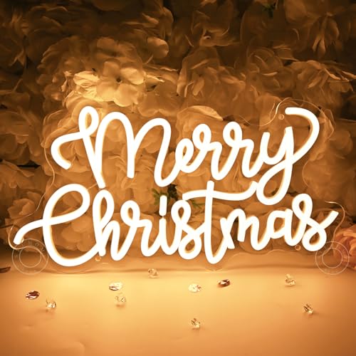 Image of SYLHOME Merry Christmas LED Neon Light Sign Shop Party Window Wall Decor