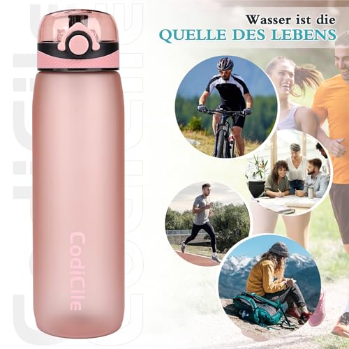 CodiCile Trinkflasche 1L, Wasserflasche 1L BPA-Frei, Auslaufsichere 1 Liter Trinkflasche, Tritan Sportflasche mit Filter für Fitness… – Ansicht 6