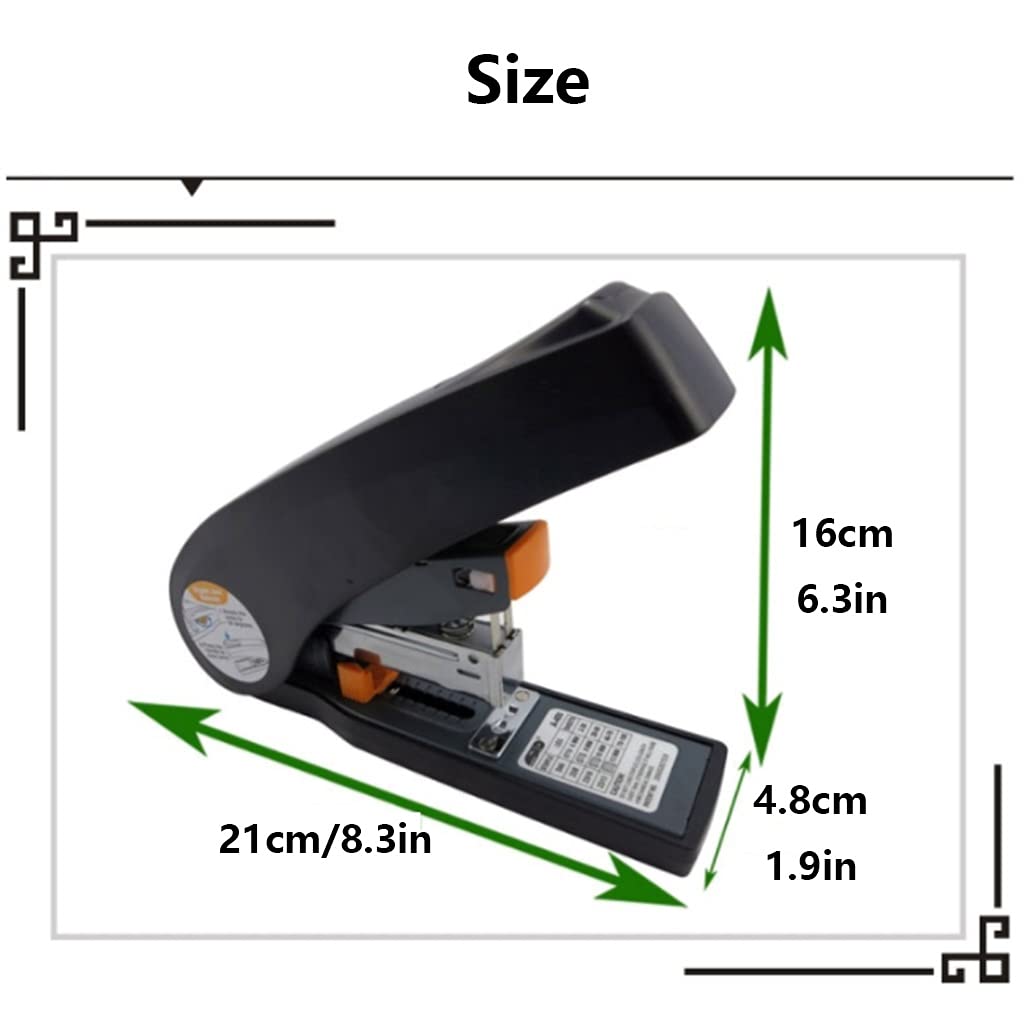 Standard Hefter schwerer laborsparender Hefter 100-Blatt-Kapazität Desktop-Hefter-Maschine for Büro-Hausschule Bürobedarf (Color : Black)