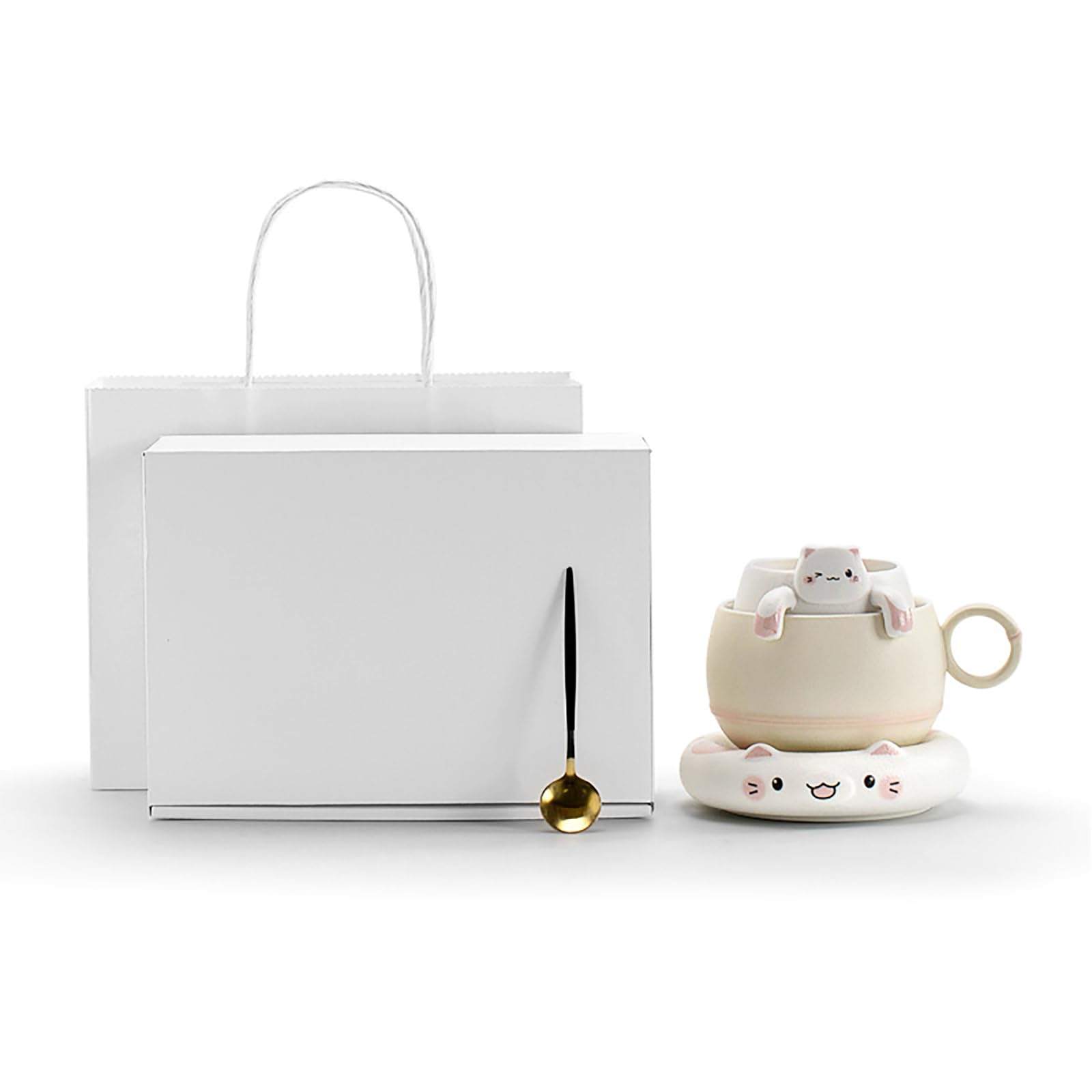 Tazza con infusore per tè, tazza da tè con infusore e coperchio, ideale per tè sfuso, tazza da tè con gatto della fortuna, tazza da tè in ceramica, tazze da caffè creative