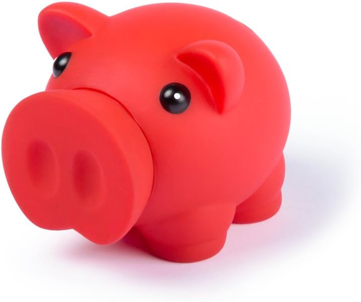eBuyGB Novelty Piggy Pig Money Box for Coins and Cash, Red TopToy