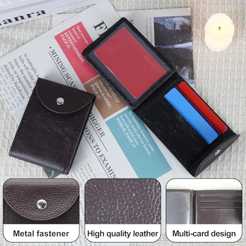 Card & ID Cases, Credit Card Holder for Men and Women Multifunctional Slim Wallet with 2 Photo/Driver Positions (3.5 * 2.5 inches) and 6 Card Positions 2-in-1 Card Protection Cover (Black)3