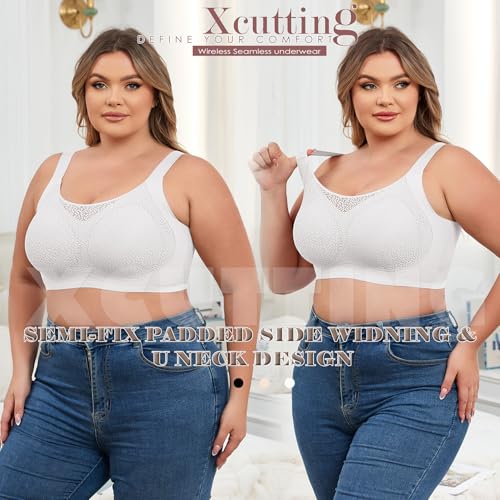 Lace Women's Seamless No Underwire Bra Soft Wireless Comfort Bralettes Full Coverage Bralette Everyday T-Shirt Bra - Image 7